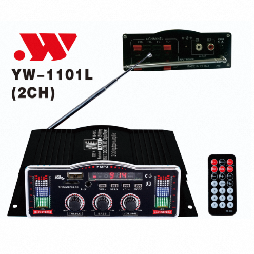 YW-1101L Car Amp 4 Channel 12v 115X165X52mmCar Amplifier
